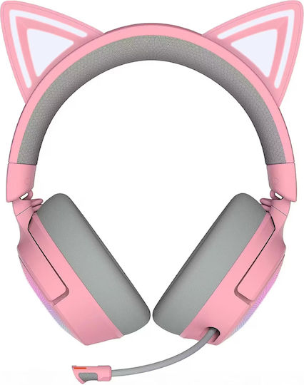 Razer Kraken Kitty V3 Pro Căști Gaming Wireless Over Ear cu Conectivitate Bluetooth USB Roz pentru PC