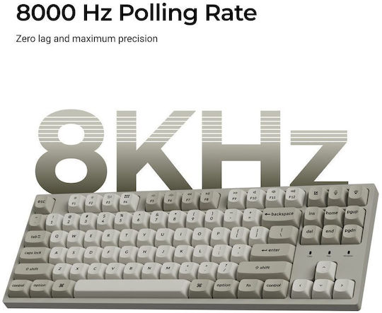 C1 Pro 8K Tastatură de Gaming Mecanică cu Comutatoare Keychron Super Brown și Iluminare RGB C1PX-M3 (Engleză US) Alb