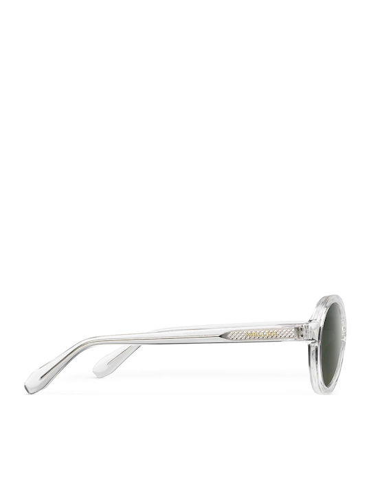 Meller Ombo Unisex Sunglasses With Transparent Horn-Rimmed Frame And Green Lens OM-MINOROLI