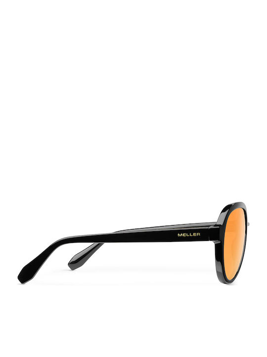 Meller Kena Unisex Sunglasses with Black Horn-Rimmed Frame and Orange Lens KN-TUTORANGE