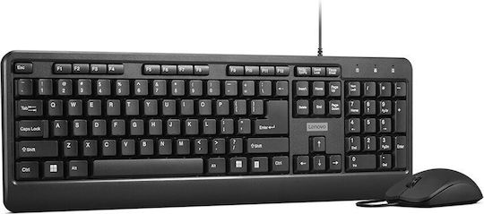 Lenovo 160 Combo Комплект клавиатура и мишка Английски US Черен