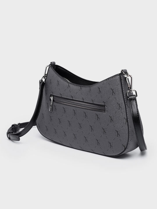 Britany Graues Schwarze Damen Handtasche Schulter Crossbody Silber