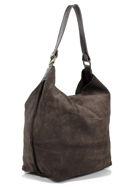 Leder Damen Shopper Tasche Wildleder Braune