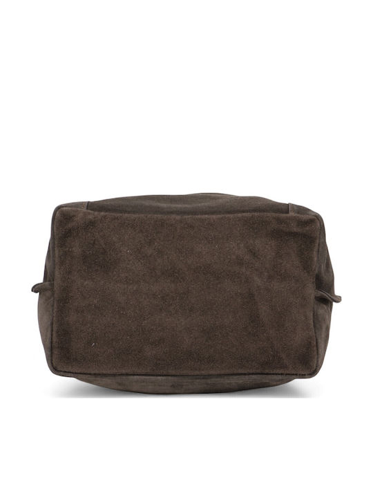Leder Damen Shopper Tasche Wildleder Braune