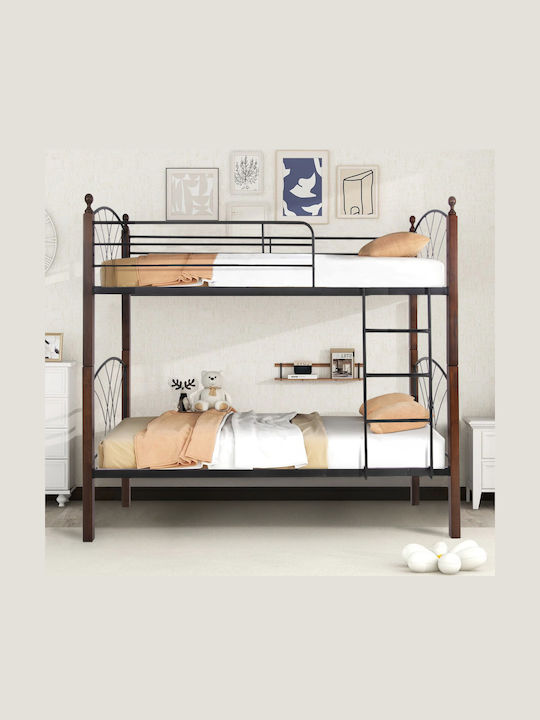 Storey Pat pentru Copii Cușeta Single Negru pentru Saltea 90x190cm