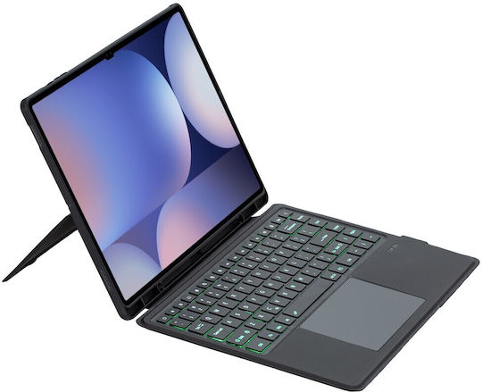 Bluetooth Flip Cover με Πληκτρολόγιο Μαύρη (Samsung Galaxy Tab S8 Ultra, S9 Ultra, S10 Ultra)