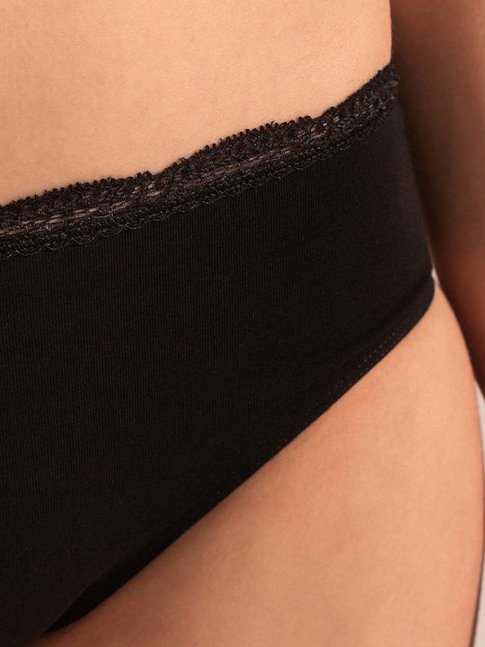 Femeie Slip cu Dantelă Negru