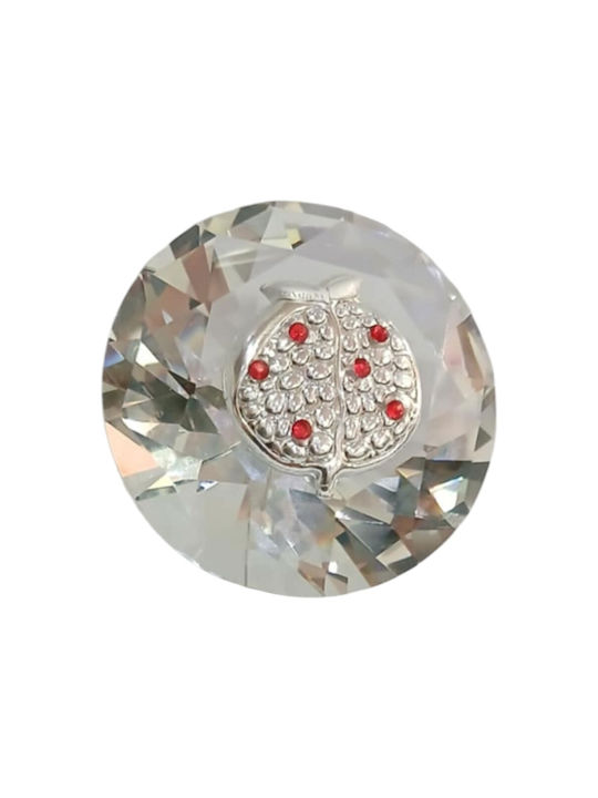 Kalliopi Silver Γούρι Ρόδι Λευκό 6x6cm