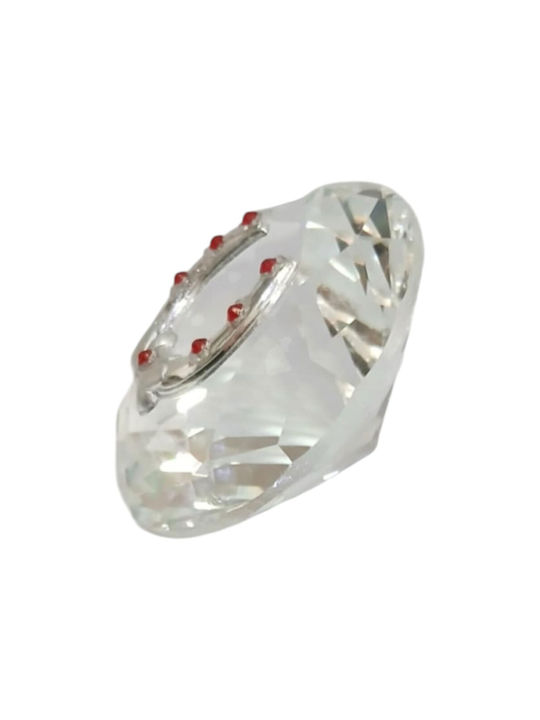 Kalliopi Silver Γούρι Πέταλο Λευκό 8x8cm