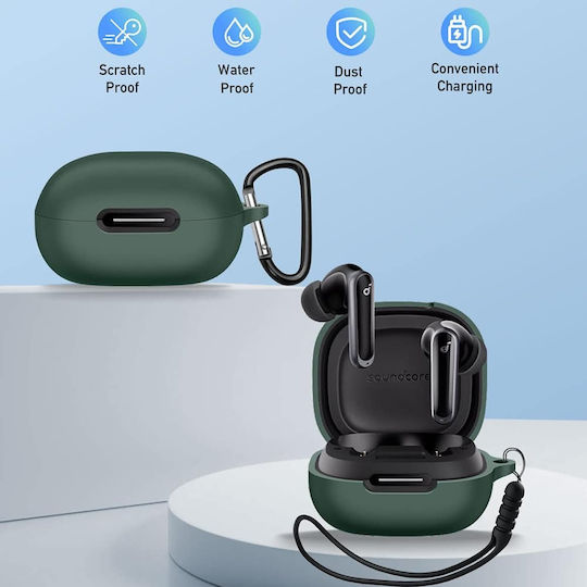 Techsuit Case Silicone in Black color for Apple AirPods 1 / AirPods 2