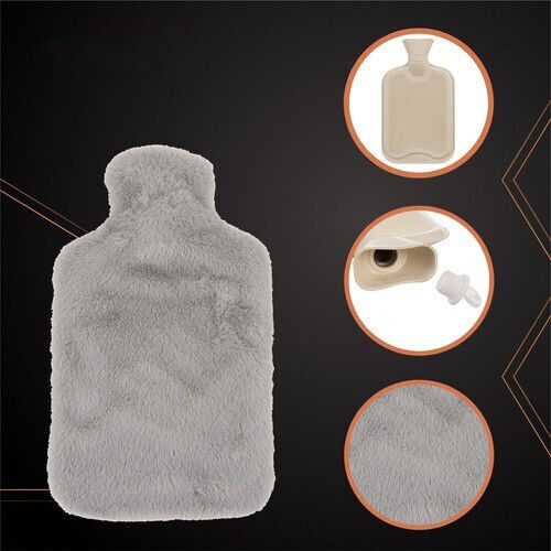 Termofor în culoarea Gri pentru sticle de apă caldă și pachete de gheață Mâini 33x21cm 1800ml