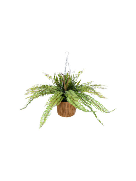Globostar Artificial Garden Fern Hanging Bouquet Plant 20629 Τεχνητό Κρεμαστό Διακοσμητικό Φυτό Φτέρης Y56cm