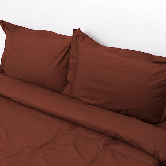 Viopros Bettwäsche-Set Überdoppel mit Gummiband 160x200+25cm. Superb Chocolate 4Stück