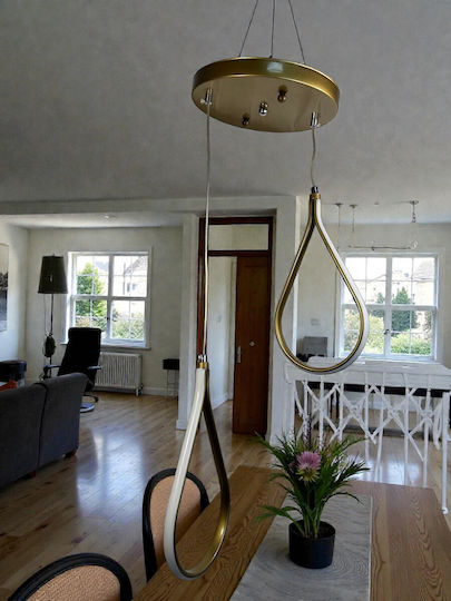 Epiplo-Fos Pendant Light Gold 25x25x80cm