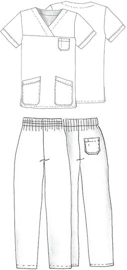 Anta Uniforms Unisex Σετ Ιατρικό Παντελόνι και Μπλούζα Γκρι