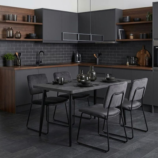 Levico Tisch Speisesaal Holz Dark Concrete Grey 120x70x75cm