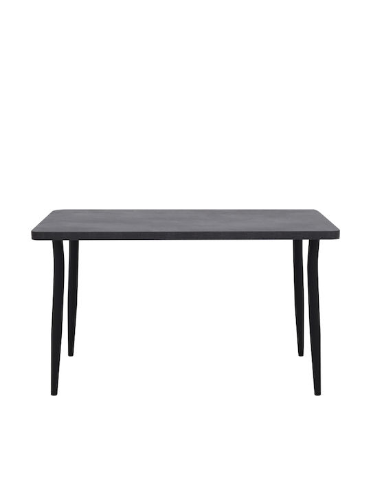 Levico Table Dining Room Wooden Dark Concrete Grey 120x70x75cm