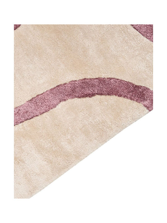 Beliani Rug Rectangular Beige, Pink