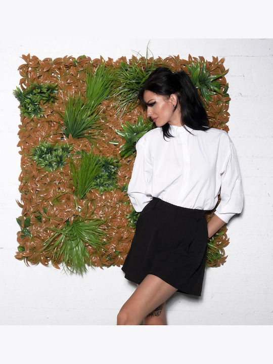 Supergreens Artificial Foliage Panel Ficus Grass Browny 1x1m Artificial