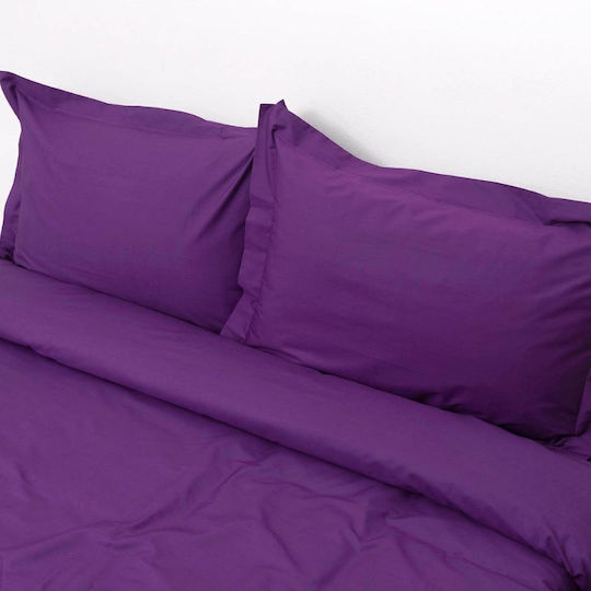 Viopros Комплект Плик за Завивка Памучен Кинг Сайз с 2 Калъфки 220x240 Plum