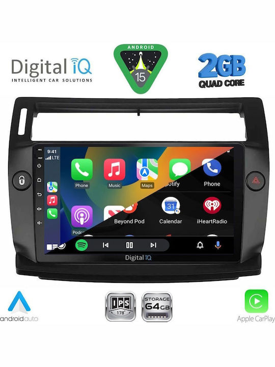 Digital IQ Car Audio System for Citroen C4 2004-2011 (Bluetooth/USB/WiFi/GPS/Apple-Carplay/Android-Auto) with Touch Screen 9"