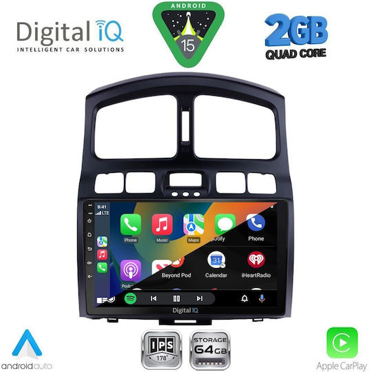 Digital IQ Ηχοσύστημα Αυτοκινήτου για Hyundai Santa Fe 2003-2006 (Bluetooth/USB/WiFi/GPS/Apple-Carplay/Android-Auto) με Οθόνη Αφής 9"