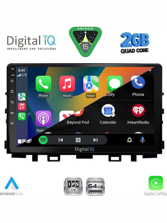 Digital IQ Car Audio System for Kia Rio / Stonic 2018 (Bluetooth/USB/WiFi/GPS/Apple-Carplay/Android-Auto) with Touch Screen 9"