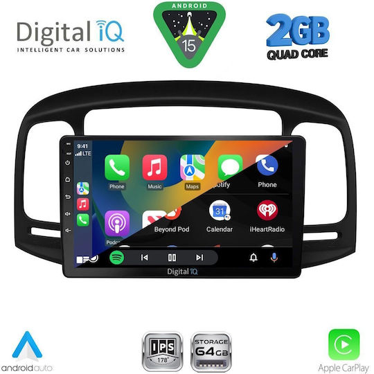 Digital IQ Car Audio System for Hyundai Accent 2005-2012 (Bluetooth/USB/WiFi/GPS/Apple-Carplay/Android-Auto) with Touch Screen 9"
