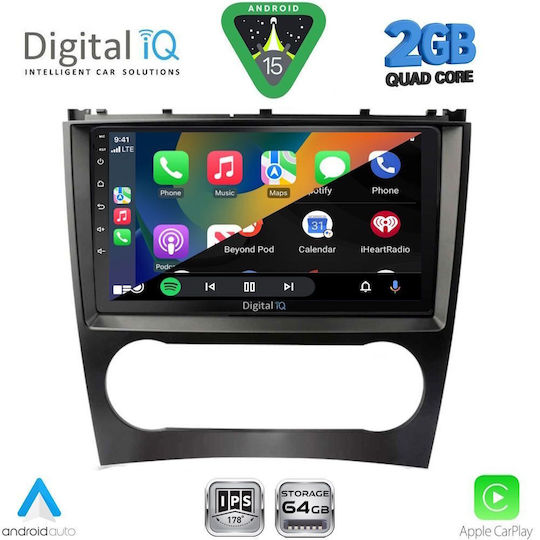 Digital IQ Car Audio System for Mercedes-Benz CLK Class 2004-2008 (Bluetooth/USB/WiFi/GPS/Apple-Carplay/Android-Auto) with Touch Screen 9"