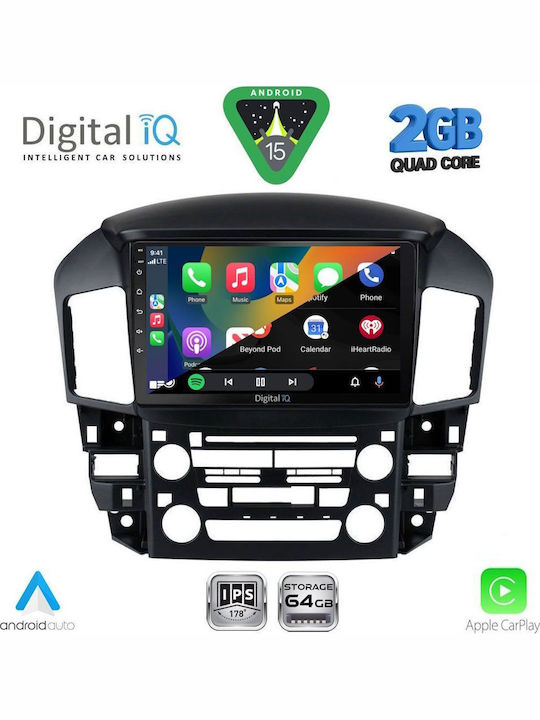 Digital IQ Car Audio System for Lexus RX300 1998-2003 (Bluetooth/USB/WiFi/GPS/Apple-Carplay/Android-Auto) with Touch Screen 9"