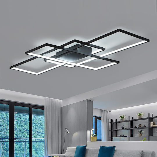Home Lighting Πλαφονιέρα Οροφής 58εκ. Μαύρη με Ενσωματωμένο LED