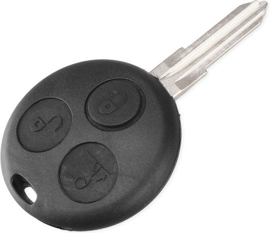 Techstar Car Key Case Compatible Mercedes Smart 3 Buttons Blade