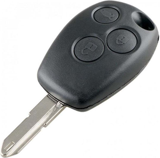 Husă Pentru Chei Auto Compatibilă Renault Clio Megane Modus Espace Scenic Laguna Dacia Logan Duster Sandero 3 Butoane Neagră Ne73