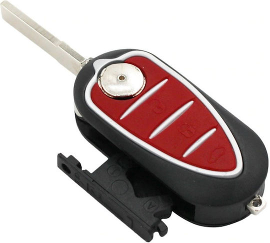 Husă Pentru Chei Auto Techstar Compatibilă Alfa Romeo Mito Giulietta 159 Gta 3 Butoane