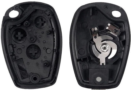 Husă Pentru Chei Auto Compatibilă Renault Clio Megane Modus Espace Scenic Laguna Dacia Logan Duster Sandero 3 Butoane Neagră Ne73