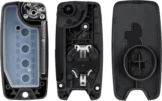 Techstar Husă Flip Pentru Chei Auto 4 Butoane Compatibil Jeep Renegade Compass Patriot Liberty 2014–2021 Fiat 500x Blade