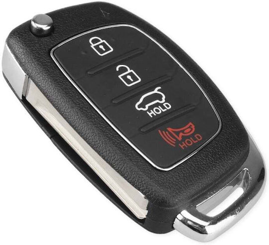 Husă Pentru Chei Auto Compatibilă Hyundai Santa Fe Ix25 Ix35 Ix45 4 Butoane Toy40
