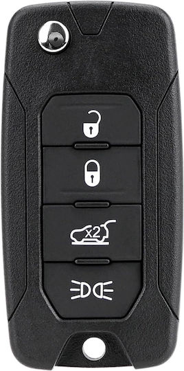 Techstar Husă Flip Pentru Chei Auto 4 Butoane Compatibil Jeep Renegade Compass Patriot Liberty 2014–2021 Fiat 500x Blade
