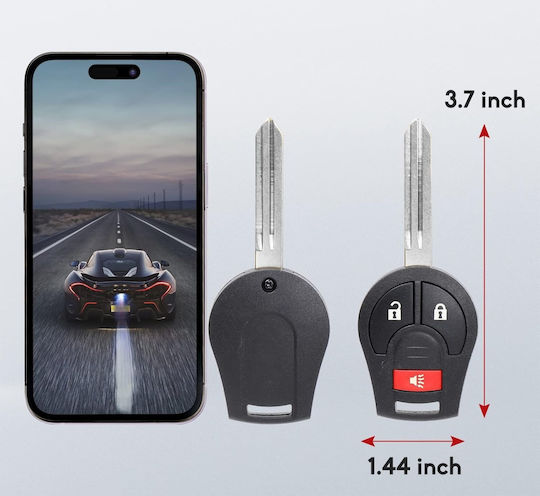 Husă Complet Programabilă Pentru Cheie Auto Compatibilă Nissan Qashqai X-trail Navara Pathfinder Murano Infiniti Fx – 2+1 Butoane Cip Id46 433mhz Fcc Cwtwb1u751