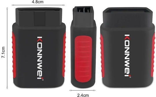 Car Scan Diagnostic Tool Konnwei Kdiag Obd2 Bluetooth 5.0 9 18 V Compatible Android Ios Black