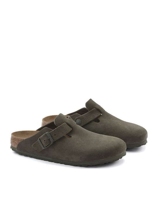 Boston Vl Men's Leather Slippers Green