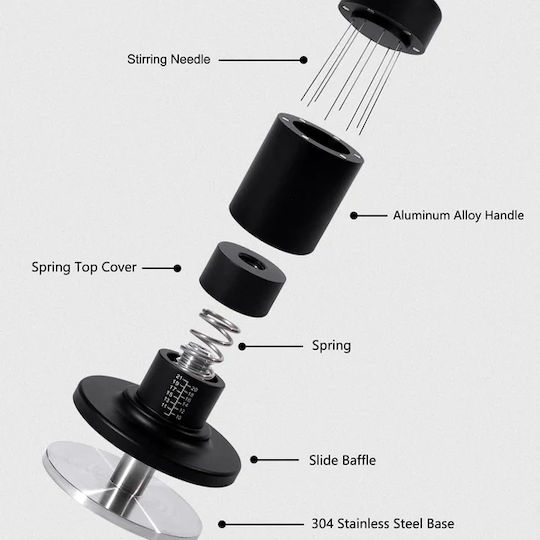 4bars T802 Dynamometric Tamper with Flat Surface 58mm in Black Color