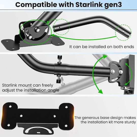 Suport Antenă Starlink Gen 3 Reglabil 360° Metal Stabil Durabil Negru