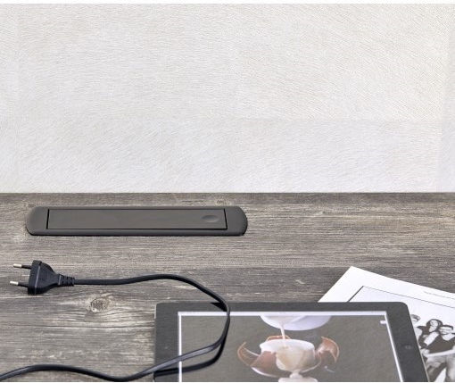 SFL Priză Electrică Dublă Mortice Cu 2 Porturi USB Neagră