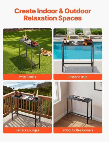 Outdoor Bar Free Standing Metal Table Bronze 100x37.5xcm