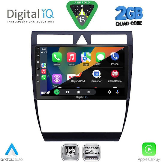 Digital IQ Car Audio System for Audi A6 1998-2005 (Bluetooth/USB/WiFi/GPS/Apple-Carplay/Android-Auto) with Touch Screen 9"