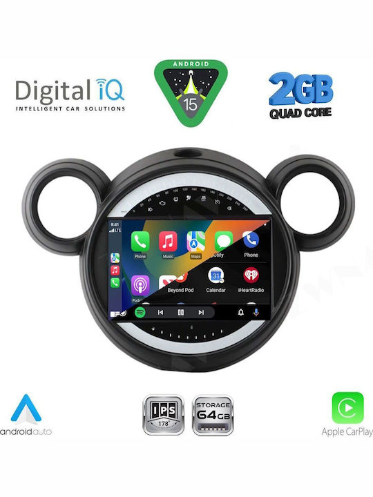 Digital IQ Auto-Audiosystem für Mini Landsmann / Paceman 2010-2016 (Bluetooth/USB/WiFi/GPS/Apple-Carplay/Android-Auto) mit Touchscreen 9"