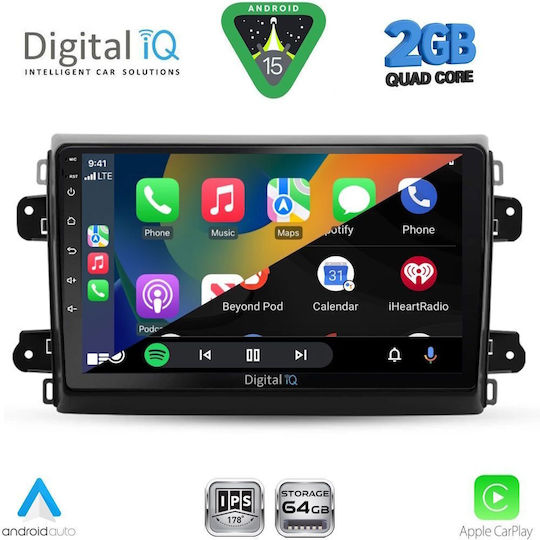 Digital IQ Car Audio System for Fiat Ducato 2021 (Bluetooth/USB/WiFi/GPS/Apple-Carplay/Android-Auto) with Touch Screen 9"