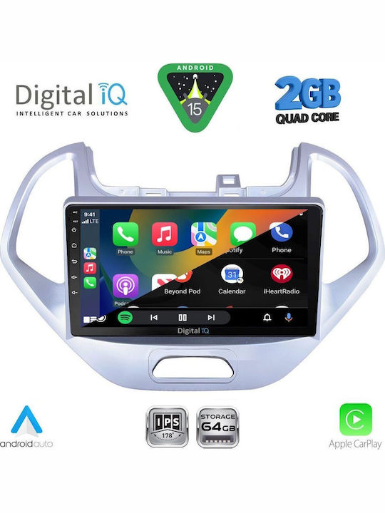 Digital IQ Car Audio System for Ford Ka 2017 (Bluetooth/USB/WiFi/GPS/Apple-Carplay/Android-Auto) with Touch Screen 9"