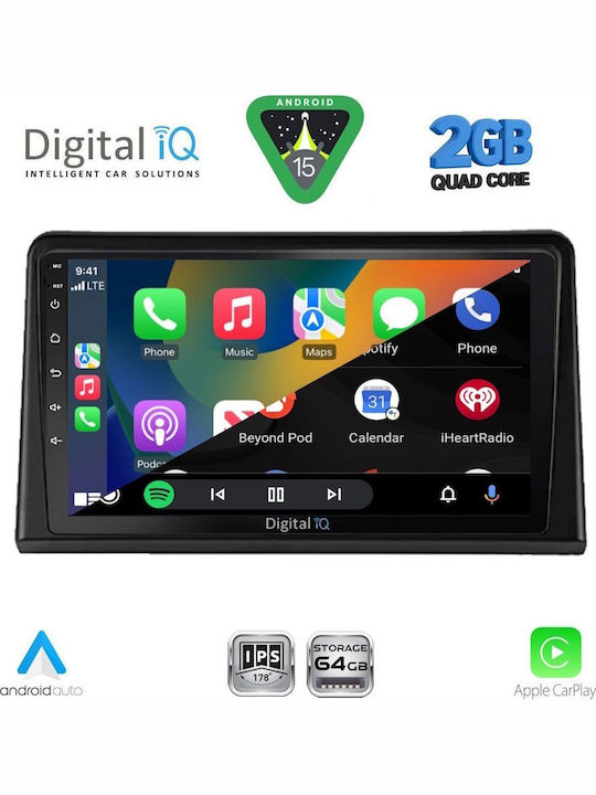 Digital IQ Car Audio System for Renault Express 2020 (Bluetooth/USB/WiFi/GPS/Apple-Carplay/Android-Auto) with Touch Screen 9"